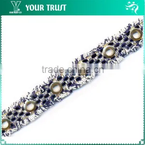 9MM Crystal Rhinestone 9MM Dome Stud Rose Pink Cotton Decorative Tassel Braid Trimming thumbnail-2