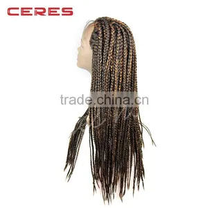 Synthetic Wig for Africa American Women Material Lace Front Black Kinky Curly Wig Style Box Braid Wig With Heat Resistant Fiber thumbnail-4