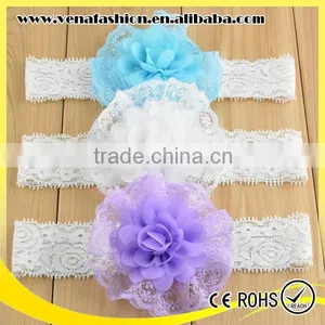 Knit Newborn Flower Lace Cheap Price Girls Knitted Headband thumbnail-6