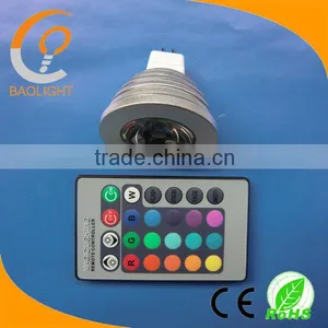CE MR16 GU10 E27 Rgb Spotlight Led 3W With IR Remote Control thumbnail-3