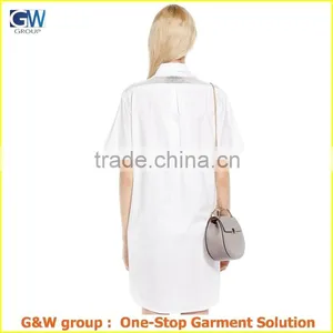 Twin Bag Lapel Dress White Summer Girl's NEW Design Twin Bag Lapel Dress thumbnail-2