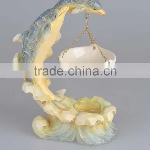 Tart Warmer Polyresin Wood Cut Dolphin Style thumbnail-2