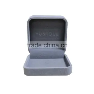 Custom Logo Luxury Rustic Lint Covered Jewelry Box thumbnail-4