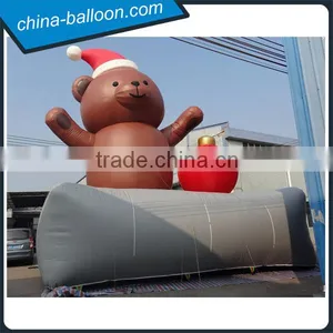 10m Huge Christmas Inflatable Bear/ Customized Cute Inflatable Bear Model for Christmas Decoration thumbnail-1