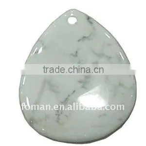 50x40mm Teardrop Howlite Semi Precious Stone Pendant thumbnail-1