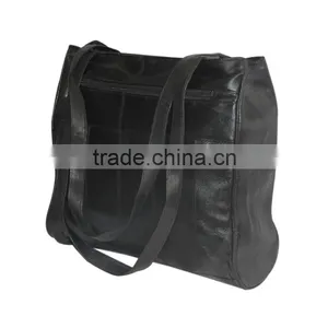 Ladies Handbag in Genuine Leather in Patchwork. thumbnail-3