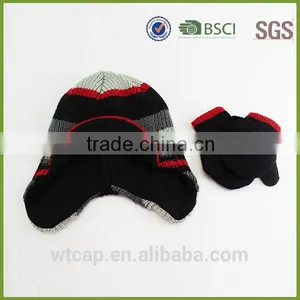 Pink Wholesale Women's Knit Hat and Scarf Sets Knit Hat With Ball Top thumbnail-6