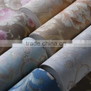 Beautiful Flower Embossed Wallpaper in Blue Color thumbnail-2