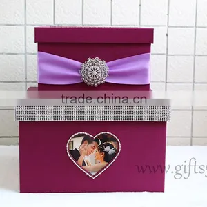 Elegant Purple Wedding Card Box With Photo Frame thumbnail-1