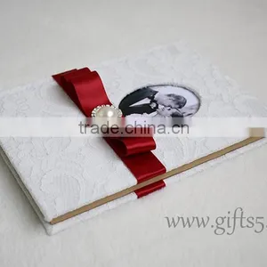 Wholesale Special Hard Cover White Wedding Guest Books thumbnail-1