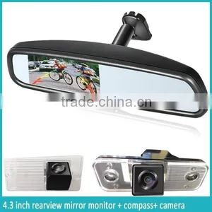 HOT SALE!!!4.3 Inch Lcd Monitor With 2 Video Input Rearview Mirror Automatic Car Parking System Near License Plate Frame thumbnail-2