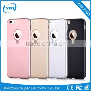 High Quality PC Pure Colour Gun Black Silver Champagne Gold Rose Gold Back Cases Cover For Iphone 6 6S 6 Plus thumbnail-1