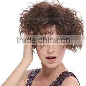Fashion Synthetic Short Afro Curly Full Lace Hair Wigs for Black Women thumbnail-2
