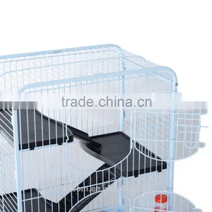 Pawhut 37" 4 Level White Indoor Metal Small Animal Cage Hutch thumbnail-5