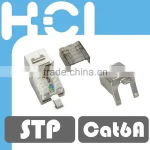 RJ45 STP Female Connector Cat 6A Keystone Jack Module thumbnail-1