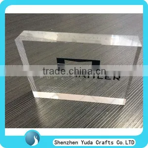 Desktop Transparent Logo Display Block Durable Handy Plexiglass Block Factory Price thumbnail-1