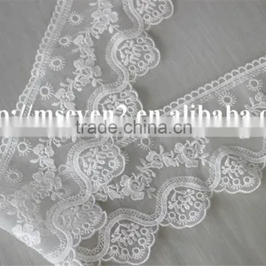 Good Price 9cm Natural Tulle Polyester Lace Fabric for Sale thumbnail-4
