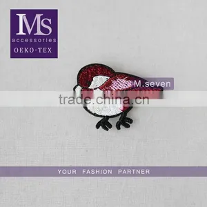 High Quality Red Color Polyester Fabric Neck Collar Patch Embroidery for Sale thumbnail-1