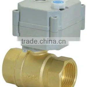 2 Way 1 Inch Electric Flow Control Brass Water Ball Valve thumbnail-4