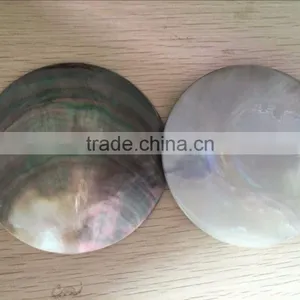 Polished Black Lip Mother of Pearl Shell Disc thumbnail-1