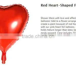 Hot Pearl Red Pink Heart -Shaped Foil Balloon thumbnail-3