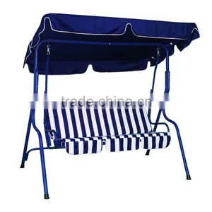264003 Cheap Outdoor Garden Patio Steel Fabric 3 Seater Swings Chairs thumbnail-2