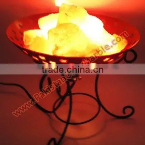 UNIQUE WROUGHT IRON SALT LAMPS WITH SALT CHUNKS thumbnail-4