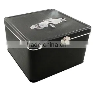 Square Custom Black Metal Tin Box thumbnail-1