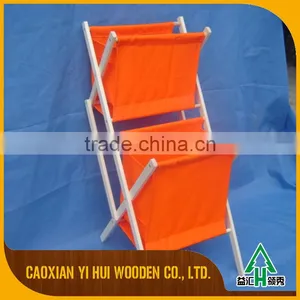 Wood Foldable Fabric Magazine Rack Wholesale thumbnail-3