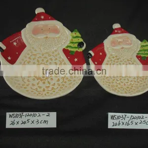 Wholesale Ceramic Santa Claus Shape Plate thumbnail-1