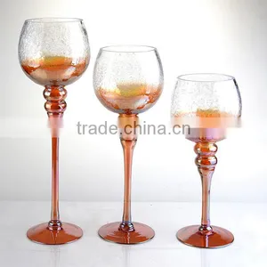 3-tier Long-stemmed Cheap Glass Candle Holder thumbnail-3