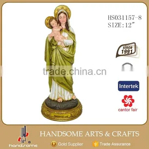 12"polyresin Catholic Figurine Religious Madonna and Child Statue thumbnail-1