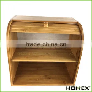 Bamboo Kitchen Rolltop Bread Box/ Double Bread Box Homex-BSCI thumbnail-1