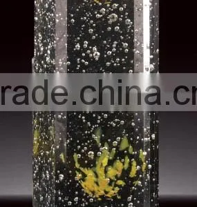 Yellow Smoke Flower Polished Glass Pillar For Office Decoration thumbnail-1