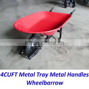 America 4Cuft Metal Tray Metal Handles Wheelbarrow for Gardenning thumbnail-3