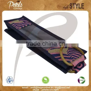 PP Laminated Jute One Bottle Wine Bag With Cane Handle & With Front Window thumbnail-5