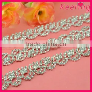 Wholesale Fashion Clear Crystal Rhienstone Silver Chain WRC-284 thumbnail-1