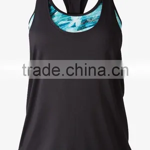 2016 Cool Watery Print Sport Tank Top Activewear Sport Bra HST8023 thumbnail-1