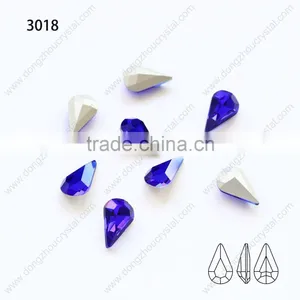 New Design High Quality Point Back Decorative Colored Water Drop Crystal Rhinestone Glass Stone thumbnail-2