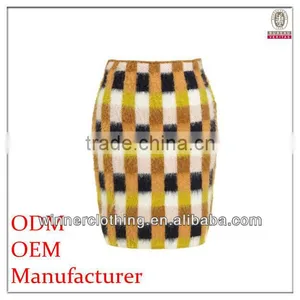 Hot Sale China Manufacturer Ladies Wool/polyester Grid Women Tutu Skirt thumbnail-1