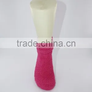 Anti Slip Polyester Chenille Cozy Fuzzy Folded Cuff Socks Women thumbnail-1