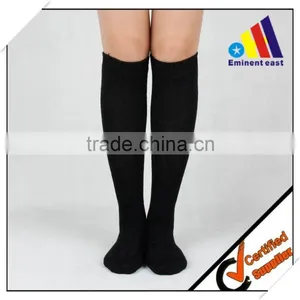 Janpanese Style Solid Color Black Knee High Socks for Boot thumbnail-1