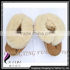 CX-SHOES-05B Genuine Sheared Sheep Skin Casual Baby Leather Shoes thumbnail-6