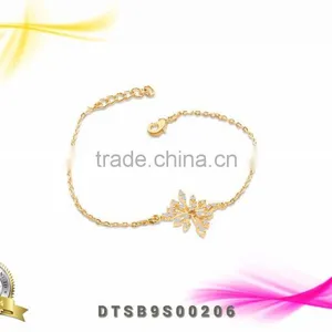Womens Latest Design Collection of CZ Stud Gold Plated Bracelets thumbnail-1