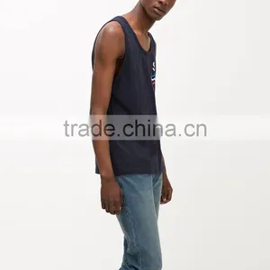 Cheap Simple Printed Classic Mens Singlet thumbnail-2