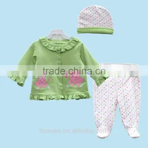 100% Cotton Wholesale High Quality Spring Autumn 3PCS/Set Newborn Infant Baby Boy Girl Suits thumbnail-3