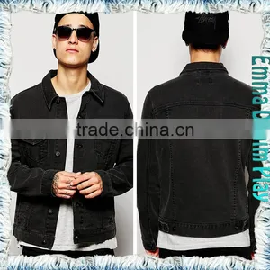 EMMA PRIVATE CUSTOMIZED MADE Fashion Designer Mens Black Denim Jackets Wholesale thumbnail-1