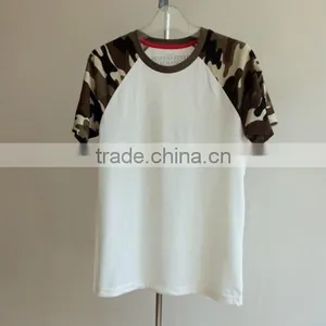 Customer Raglan T-shirts With Cotton Camouflage Sleeve thumbnail-1