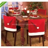 Soft Comfort Santa Hat Dining Chair Covers Christmas Party Decoration(10pcs,Red)SAD-0001 thumbnail-2