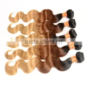 China Wholesale Price 100% Human Ombre Hair Braiding Hair,1B/4/27 3 Tone Color Ombre Hair thumbnail-6